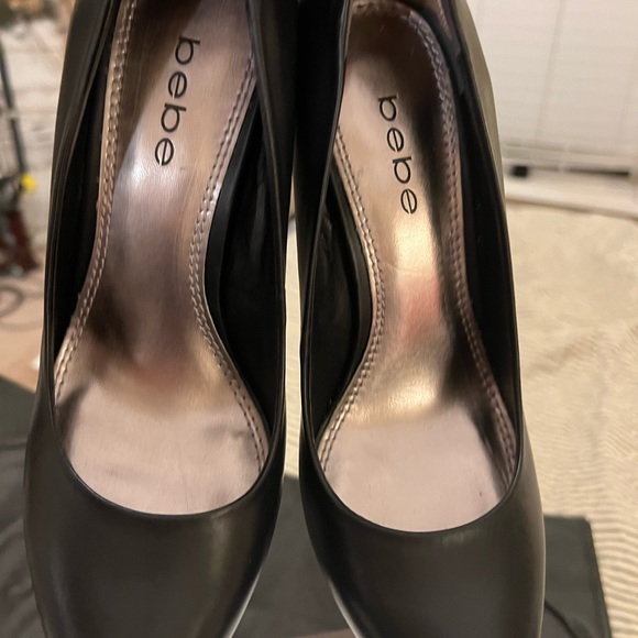 Bebe Black/snakeskin platform Veronica heel - Picture 7 of 10